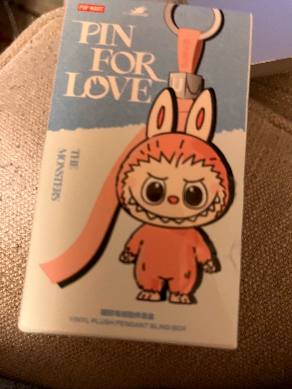 Pin For Love Orange Monster Keychain Plush by
